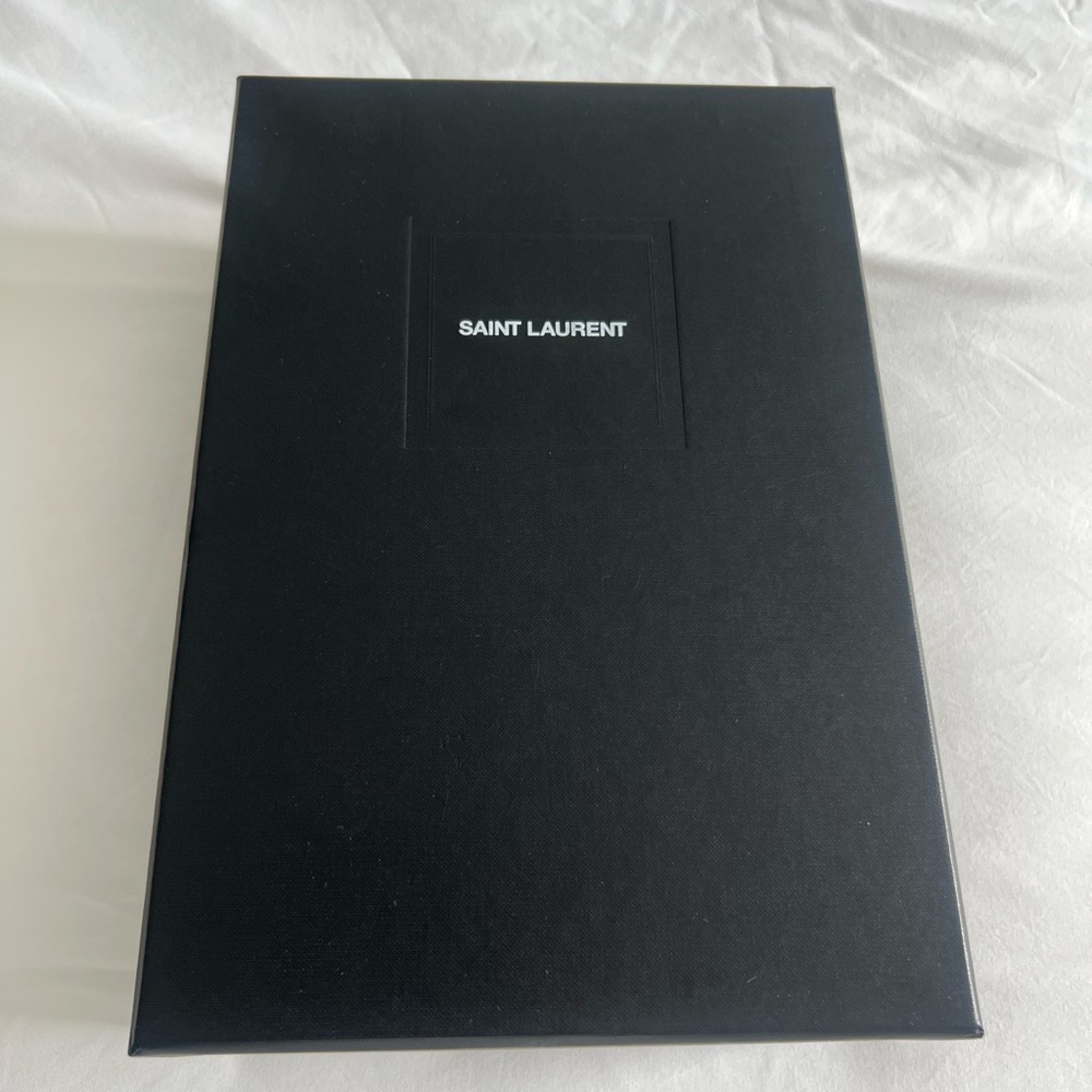Saint Laurent Brown Sandals with Gold Logo - Picture 8 of 12